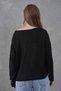 Black Wide Collar Knitwear Oversize Sweater 6933 - 3