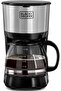 Black+Decker 750W 10 Cup Coffee Maker/Coffee Machine With Glass Carafe For Drip Coffee, Silver/Black