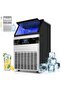JXKJBGRN Commercial Ice Maker Machine, 220W Automatic Ice Maker with Blue Light