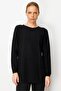 Women's Knitwear Side Slit Rice Knit Sweater Black - 2