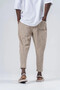 Men's Camel Zigzag Patterned Drawstring Waist Straight Cut Pants Sweatpants Hzl24S-Mxc8948-203 - 4