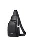 Men's Black Crossbody Shoulder Bag and Portfolio Clutch Shaving Cosmetic Care and Daily Handbag - 2
