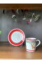 Handmade New Year - Christmas Deer Model 4 Piece 2 Person Porcelain Turkish Coffee Cup Set