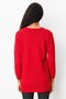 Women's V-Neck Hair Braided Long Wool Cardigan Dark Red - 3