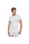 Tutku-Men's White Combed Cotton Crew Neck Undershirt - 2