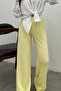 Women's Butter Yellow High Waist Lycra Flowy Relax Bubble Pants - 4
