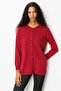 Women's Crew Neck Long Striped Cardigan Cherry - 2