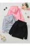 Girl's 3-Pack Hooded Sweatshirt with Bee and Flowers Print (Pink-Black-Grey) - 3