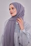 Gray Striped Cazz Shawl - 2