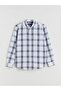 Regular Fit Long Sleeve Plaid Dobby Men's Shirt (W5) - 5