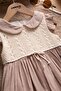 Brown Ruffled Sleeves Lace Embroidered Baby Girl Dress 22656 - 3