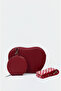 3425 Zippered Mini Wallet Heart Model Imported Women's Hand, Arm and Shoulder Bag Red - 7