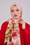 Salmon Marbled Pattern Cotton Shawl - 3