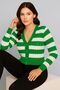 Women's Buttoned Front and Double-Colored Knitwear Cardigan - 7