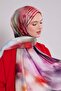Red Marbled Pattern Twill Shawl