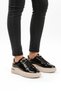 Black Patent Leather Lace-Up Lightweight Women's Sneaker Lady 029 Z