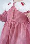 Baby Girl Dress Gingham Cherry Red Birthday Party Wedding Special Occasion Girls' Casual Dress - 2