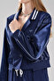 Women's Stripe Detailed Satin Fabric Garnished Design Blazer Jacket - 7