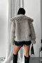 Women's Faux Fur Coat – Shawl Collar, Double Breasted, Double Snap Fasteners, Long Sleeves, Thick, Comfortable Fit - 4