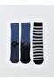 Patterned Boys' Towel Socks 3-Piece (W5) - 2