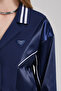 Women's Stripe Detailed Satin Fabric Garnished Design Blazer Jacket - 8