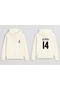 Footballer Thierry Henry Printed Boys' Ecru Hooded Sweatshirt Hoodie