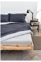 Navy Blue-Natural 100% Cotton Washed Vintage Double Duvet Cover Set, (200 X 220) - 5