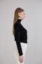 Women's Shoulder Pad Pack Turtleneck Elastic Waist Midi Length Black Glitter Knitwear - 5