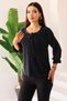 New Season Women's Black Color Stone/Glitter/Shimmering Tie Detail Long Sleeve Blouse – Women's Blouse - 2