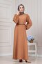 Round Neck Rain Dress-Milk Coffee