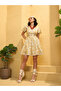 Yellow All Over Print Mini Dress - 4