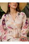 Off White Floral Layered Maxi Dress - 4
