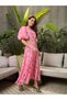 Pink Floral Waist Cut-Out Maxi Dress - 3