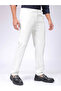 Men White Slim Fit Textured Knit Trousers - 2