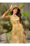 Yellow Floral Sleeveless Maxi Dress - 2