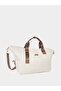 Beige Leather Patch Gym Bag
