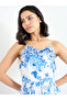 Floral Print Strappy A-Line Maxi Dress - 4
