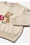 Baby Girl Animal Patterned Jacquard Sweater Cream 2354 - 2