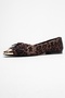 Abra Black and Yellow Patterned Stone Bow Women's Ballerina Shoes - 4
