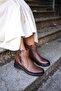 2533 Genuine Leather Rubber Detailed Low Heel Zippered Women's Boots - 5