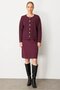 Women's Knitwear Checkered Glitter Jacket Plum