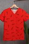 Lycra Fabric Ataturk Signature Patterned Nurse Uniform Single Top - 2