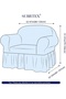 Bürümcük Sofa Cover, Armchair Cover, Single Seat, with Skirt, Elastic, Flexible, Washable - 2