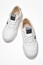 Lace-Up Women's Sneakers; White Black - 5