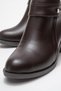 Women's Double Belted Stone Heeled Boots Brown Skin - 3