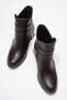 Women's Double Belted Stone Heeled Boots Brown Skin - 6