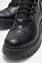 Women's Lace-Up Boots Black Leather - 3