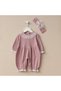 Newborn Baby Girl Cotton Baggy Cut Lace Romper Set with Bandana Hospital Release Gift
