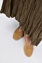 Wrinkled Look Long Suede Skirt Khaki - 5