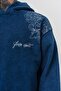 Men's Fierce Printed Washable Hooded Oversize Hoodie Indigo - 5